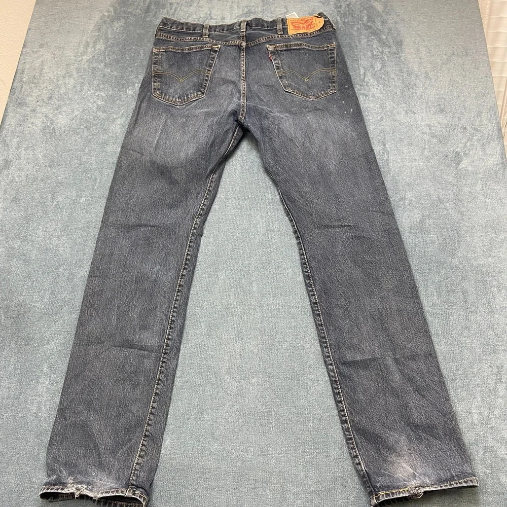 Levi's 501 Jeans Mens 38 Black Denim Straight Medium Wash High Rise Original Fit